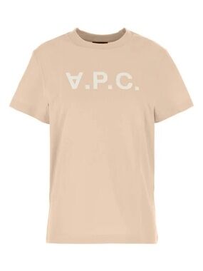A.P.C. Short Sleeve Logo Tee in Peach